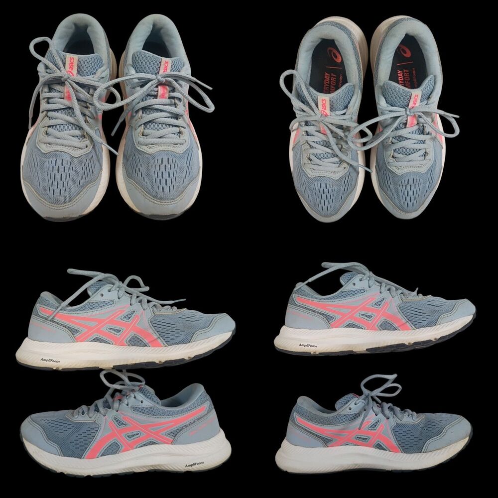 Asics Gel Contend 7 Women Size 7 wide Mist Blazing Coral Running Jogging Walking
